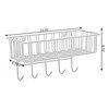 Basicwise Metal Wall Mounted Entryway Organizer Rack with Hooks QI003495
